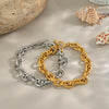 Minimalist Versatile Chain Bracelet With Ot Clasp For Women Titanium Steel Flower Shaped Pvd Vacuum Real Gold Electroplated Nonfading Wholesale