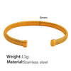Minimalist Vertical Stripes 316L Stainless Steel Open Adjustable Electroplating Bracelet For Men And Women
