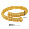 Minimalist Vertical Stripes 316L Stainless Steel Open Adjustable Electroplating Bracelet For Men And Women