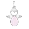 Minimalist Water Drop Angel Pendant Necklace Natural Crystal Stone And Electroplated Alloy Jewelry For Women