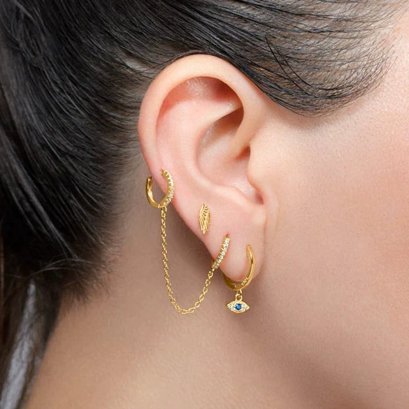 Minimalist Wing Feather Stud Earrings With S925 Silver Needles Fashion Piercing Ear Bone Screw Back Earrings For Women