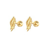 Minimalist Wing Feather Stud Earrings With S925 Silver Needles Fashion Piercing Ear Bone Screw Back Earrings For Women