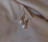 Minimalist Women's Earrings With Natural Freshwater Pearls And Imported 14K Gold In Droplet Shape