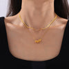 Minimalistic Snake Bone Chain Jewelry 316L Stainless Steel Necklace With Geometric Design And Electroplating