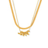Minimalistic Snake Bone Chain Jewelry 316L Stainless Steel Necklace With Geometric Design And Electroplating