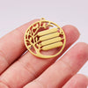 Mirror Titanium Steel Jewelry Accessories Wafer Hollow Tree Strip Laser Pendant Electroplated