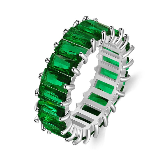 Mixed Color Rectangular Zircon Ring For Men And Women Jewelry