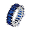 Mixed Color Rectangular Zircon Ring For Men And Women Jewelry