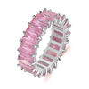 Mixed Color Rectangular Zircon Ring For Men And Women Jewelry