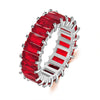 Mixed Color Rectangular Zircon Ring For Men And Women Jewelry