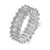 Mixed Color Rectangular Zircon Ring For Men And Women Jewelry