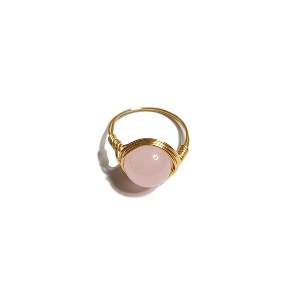 10Mm Natural Stone Amethyst Ring Handmade Woven Color Preserving Unisex Fashion Jewelry