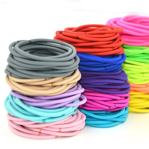 3Mm Version Of Children's Rubber Band High Elasticity Does Not Hurt The Hair Rope Hair Ring Candy Color Hair Tiara Wholesale