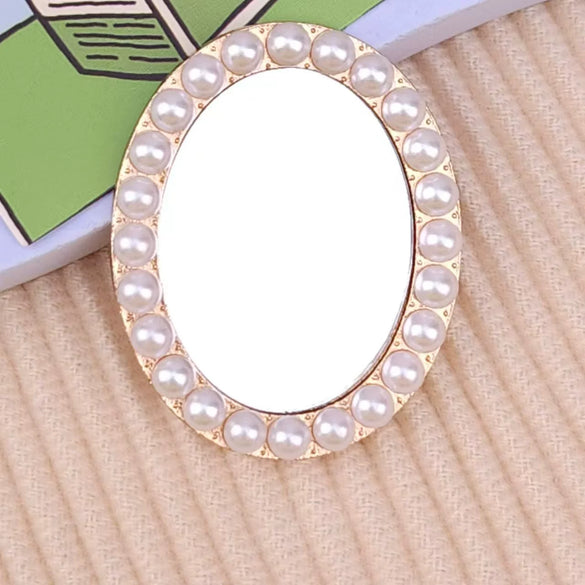 Mobile Phone Accessories Alloy Love Mirror Diamond Pearl Flower Electroplated