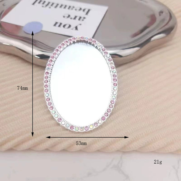 Mobile Phone Accessories Alloy Love Mirror Diamond Pearl Flower Electroplated