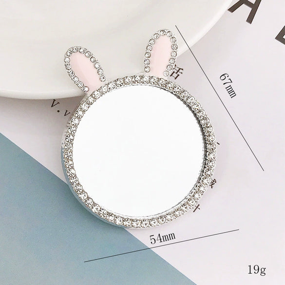 Mobile Phone Accessories Alloy Love Mirror Diamond Pearl Flower Electroplated