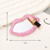 Mobile Phone Accessories Alloy Love Mirror Diamond Pearl Flower Electroplated