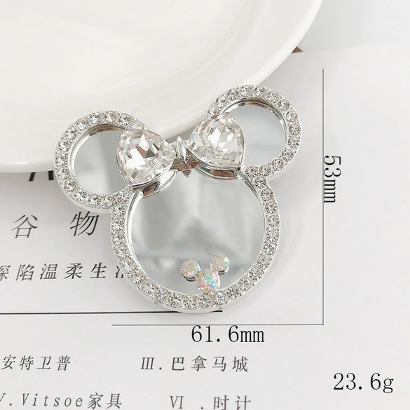 Mobile Phone Accessories Alloy Love Mirror Diamond Pearl Flower Electroplated