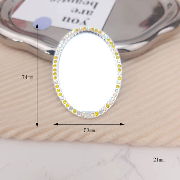 Mobile Phone Accessories Alloy Love Mirror Diamond Pearl Flower Electroplated