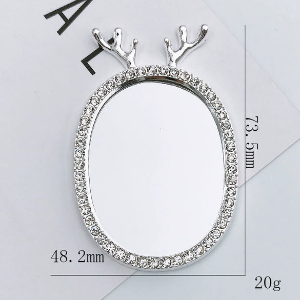 Mobile Phone Accessories Alloy Love Mirror Diamond Pearl Flower Electroplated
