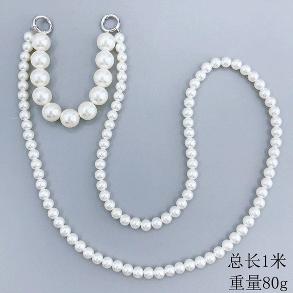 Mobile Phone Case Accessories Handheld Chain Crossbody Pearl Plastic Resin Hand Knitted