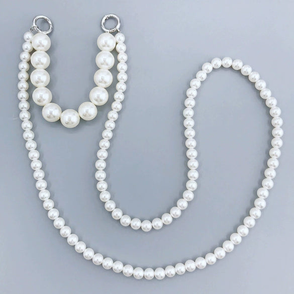 Mobile Phone Case Accessories Handheld Chain Crossbody Pearl Plastic Resin Hand Knitted