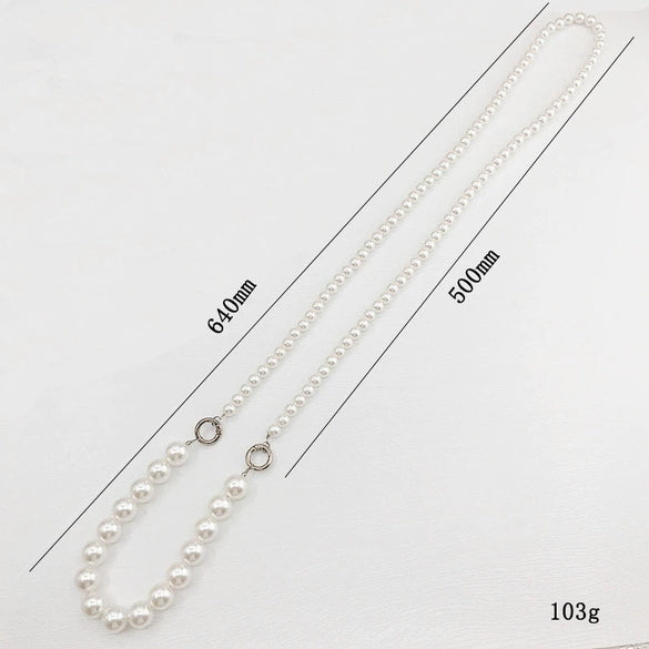 Mobile Phone Case Accessories Handheld Chain Crossbody Pearl Plastic Resin Hand Knitted