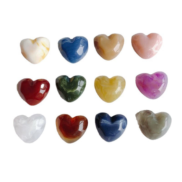 Mobile Phone Case Accessories Plastic Resin Retro Ink Smudged Cloud Heart Pendant