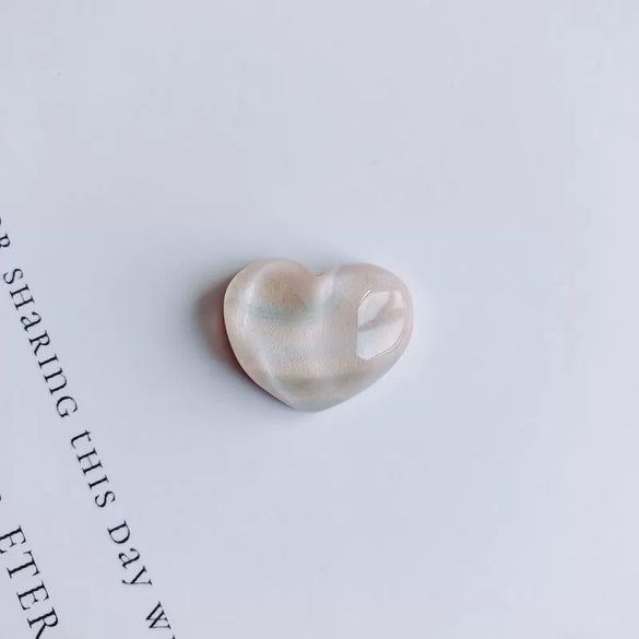 Mobile Phone Case Accessories Resin Peach Heart Oil Painting Water Ripple Asymmetrical Concave And Convex Flats Bottom Patch