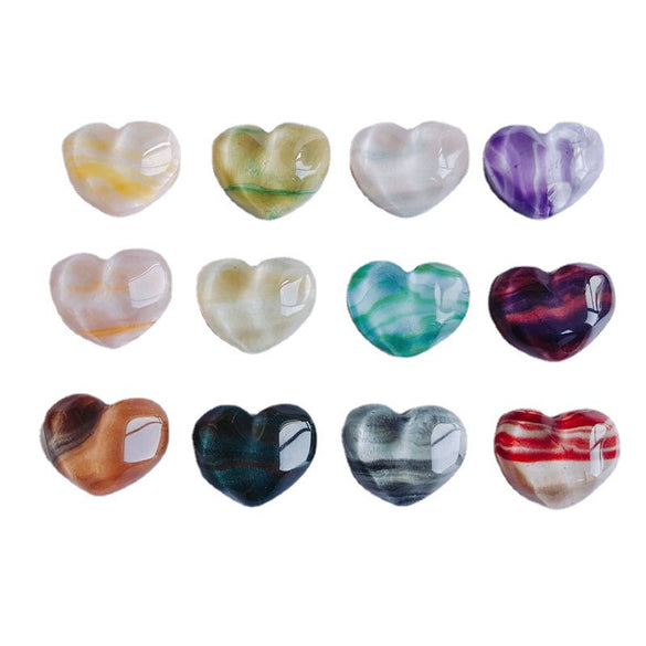 Mobile Phone Case Accessories Resin Peach Heart Oil Painting Water Ripple Asymmetrical Concave And Convex Flats Bottom Patch