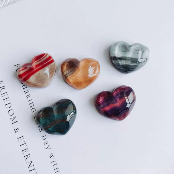 Mobile Phone Case Accessories Resin Peach Heart Oil Painting Water Ripple Asymmetrical Concave And Convex Flats Bottom Patch