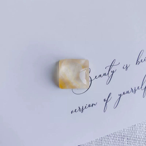 Mobile Phone Case Accessories Square Faceted Transparent Geometric Oil Painting Style Resin Plastic Patch