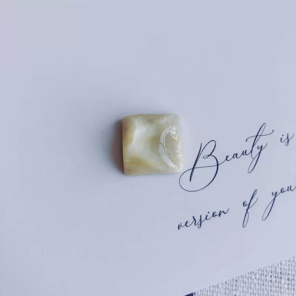 Mobile Phone Case Accessories Square Faceted Transparent Geometric Oil Painting Style Resin Plastic Patch