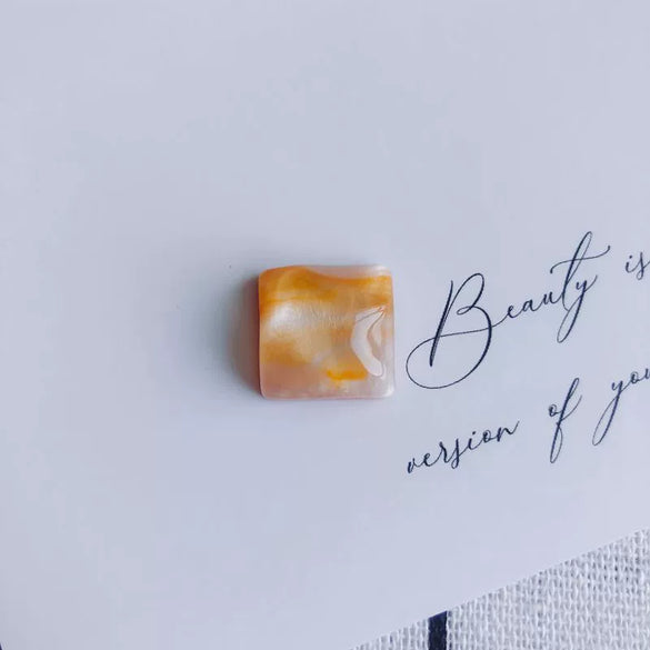 Mobile Phone Case Accessories Square Faceted Transparent Geometric Oil Painting Style Resin Plastic Patch