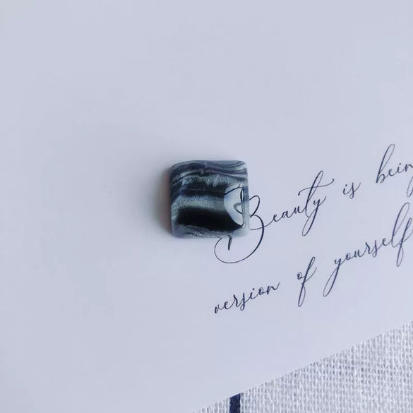 Mobile Phone Case Accessories Square Faceted Transparent Geometric Oil Painting Style Resin Plastic Patch