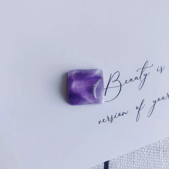 Mobile Phone Case Accessories Square Faceted Transparent Geometric Oil Painting Style Resin Plastic Patch