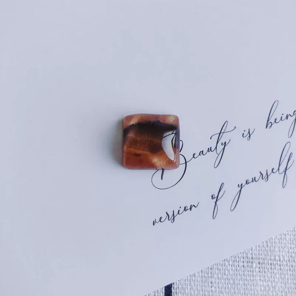 Mobile Phone Case Accessories Square Faceted Transparent Geometric Oil Painting Style Resin Plastic Patch