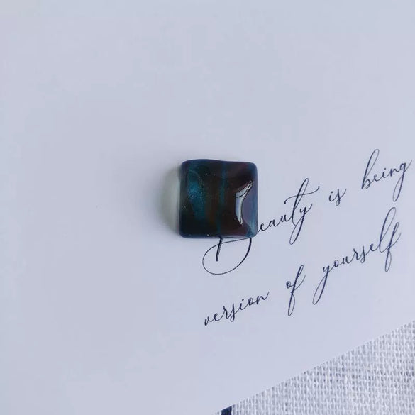 Mobile Phone Case Accessories Square Faceted Transparent Geometric Oil Painting Style Resin Plastic Patch