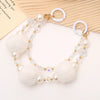 Mobile Phone Case Bag Pendant For Women Plush Fur Ball Handmade Beaded Portable Chain Short Wrist Strap