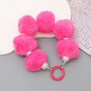 Mobile Phone Case Bag Pendant For Women Plush Fur Ball Handmade Beaded Portable Chain Short Wrist Strap