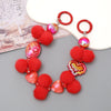 Mobile Phone Case Bag Pendant For Women Plush Fur Ball Handmade Beaded Portable Chain Short Wrist Strap