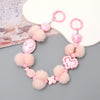 Mobile Phone Case Bag Pendant For Women Plush Fur Ball Handmade Beaded Portable Chain Short Wrist Strap