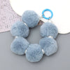 Mobile Phone Case Bag Pendant For Women Plush Fur Ball Handmade Beaded Portable Chain Short Wrist Strap