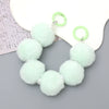 Mobile Phone Case Bag Pendant For Women Plush Fur Ball Handmade Beaded Portable Chain Short Wrist Strap