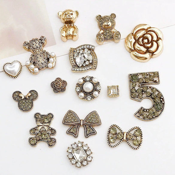 Mobile Phone Case Jewelry Accessories Vintage Bear Style Metal Electroplated Pearl