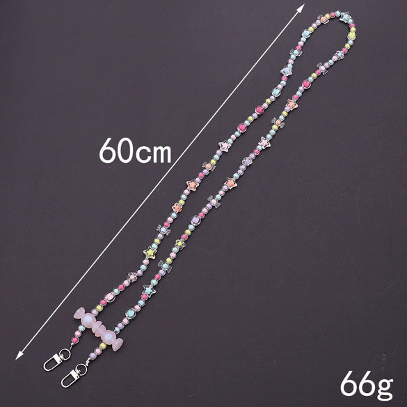 Mobile Phone Case Lanyard And Mobile Phone Chain Plastic And Resin Material Handmade Beaded With Bear Little Pig And Small Animal Patterns