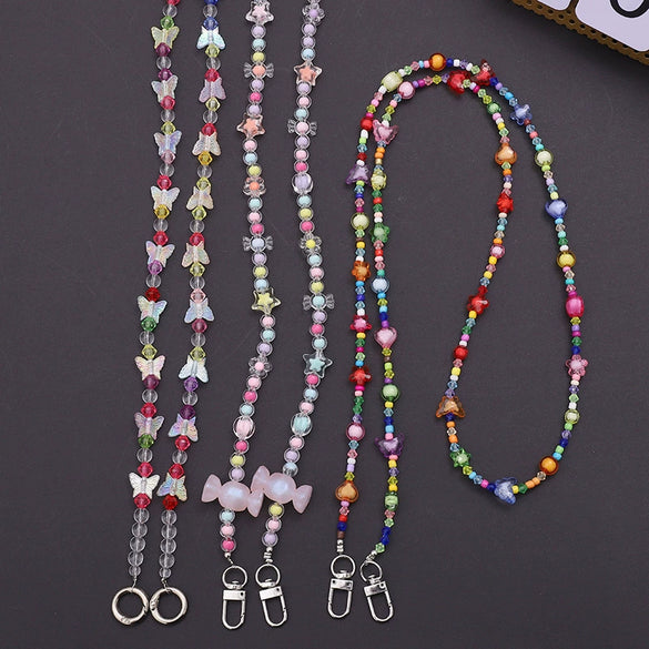 Mobile Phone Case Lanyard And Mobile Phone Chain Plastic And Resin Material Handmade Beaded With Bear Little Pig And Small Animal Patterns