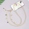 Mobile Phone Chain Accessories Pearl Leather Metal Handmade Love Letter C Style For Women