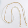 Mobile Phone Chain Accessories Pearl Leather Metal Handmade Love Letter C Style For Women