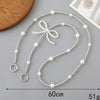 Mobile Phone Chain Accessories Pearl Leather Metal Handmade Love Letter C Style For Women